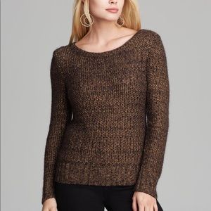 Eileen Fisher Metallic Ballet-Neck Shaped Sweater